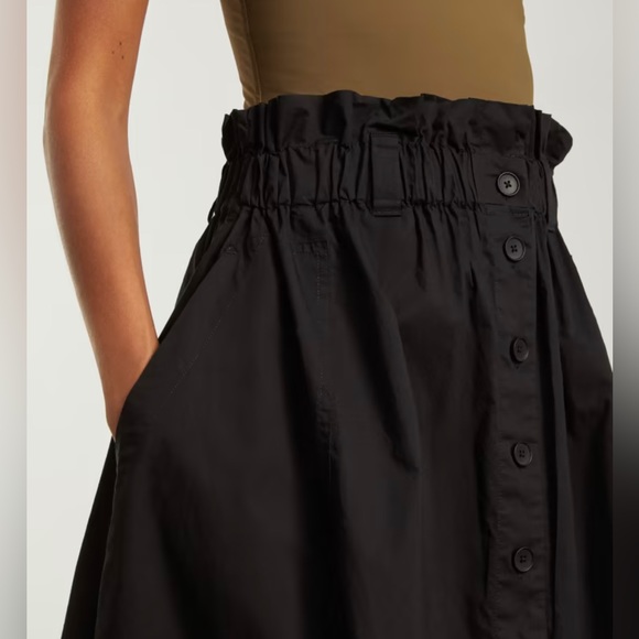 Everlane The Easy Button Front Skirt 100% Cotton in black Size XS NWT - Picture 6 of 13